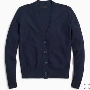 J Crew Navy Wool Cardigan Sz Small